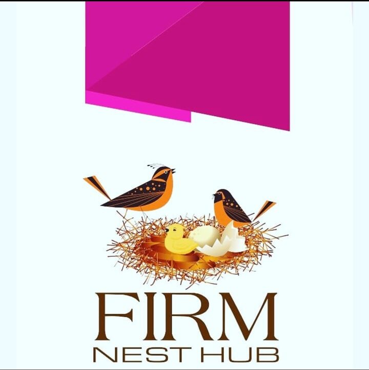 Firm Nest Hub logo — two birds tending a nest